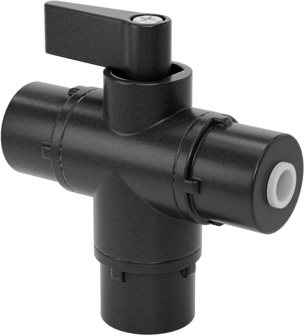 Push-to-Connect Bağlantı Parçalı Yön Değiştirme Vanası, Kimyasallar için, 1/8" Boru İç Çapı için