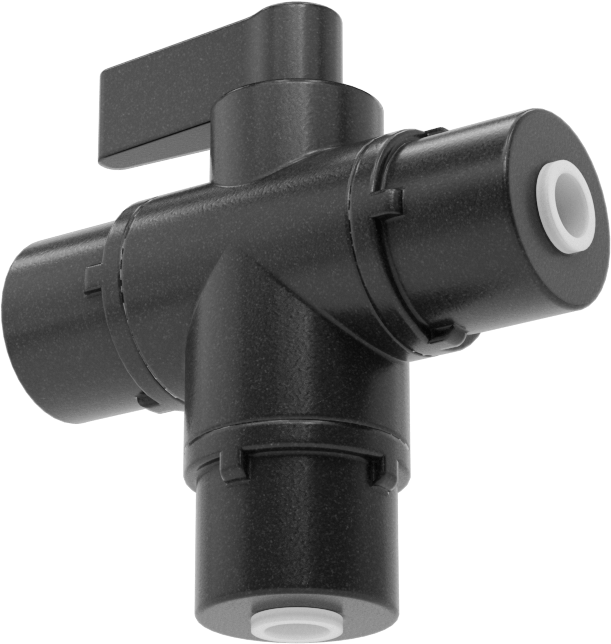 Push-to-Connect Bağlantı Parçalı Yön Değiştirme Vanası, Kimyasallar için, 1/8" Boru İç Çapı için