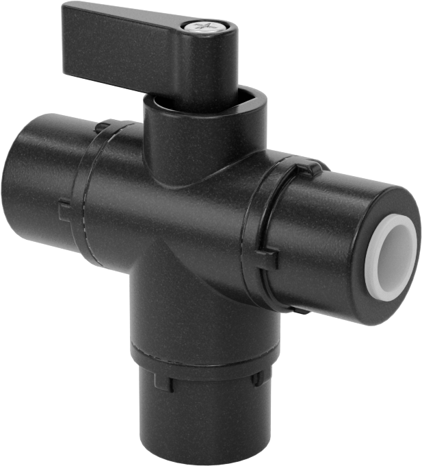 Push-to-Connect Bağlantı Parçalı Yön Değiştirme Vanası, Kimyasallar için, 1/4" Boru İç Çapı için
