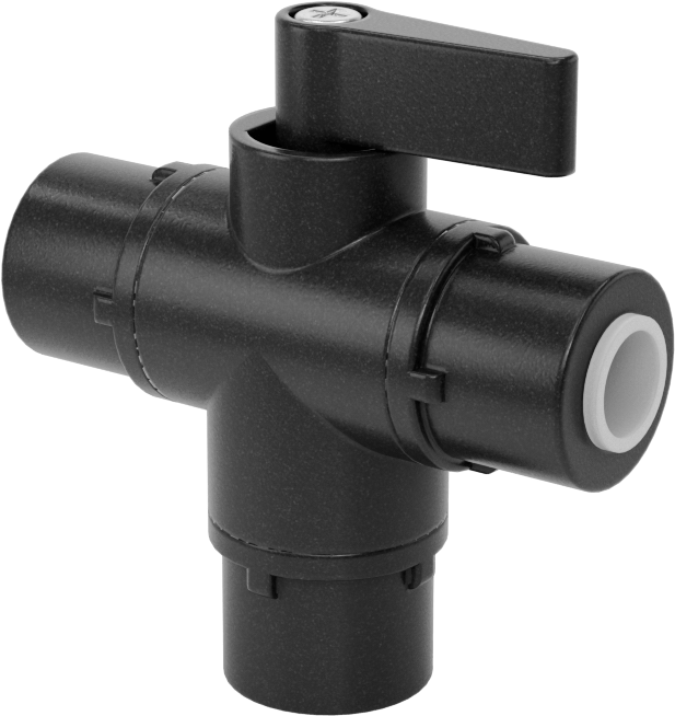 Push-to-Connect Bağlantı Parçalı Yön Değiştirme Vanası, Kimyasallar için, 1/4" Boru İç Çapı için