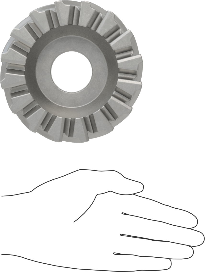 Yüzey Freze Bıçağı, Kobalt Çelik, 2-1/4" Freze Kalınlığı, 5" Freze Çapı, 16 Diş