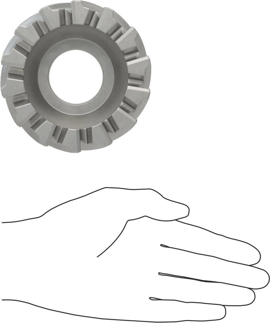 Yüzey Freze Bıçağı, Kobalt Çelik, 2-1/4" Freze Kalınlığı, 4" Freze Çapı, 14 Diş