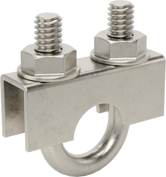Sıkıştırma U-Cıvatası, 304 Paslanmaz Çelik, 1/4"-20 Diş Boyutu, 9/16" ID