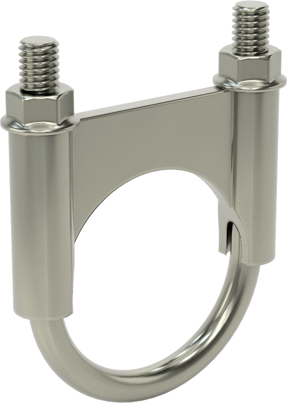 Sıkıştırma U-Cıvatası, Çelik, 3/8"-16 Diş Boyutu, 2-1/8" ID
