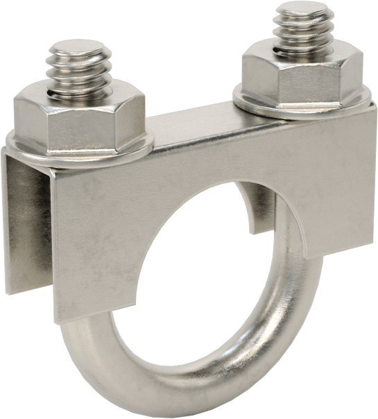 Sıkıştırma U-Cıvatası, 304 Paslanmaz Çelik, 1/4"-20 Diş Boyutu, 7/8" ID
