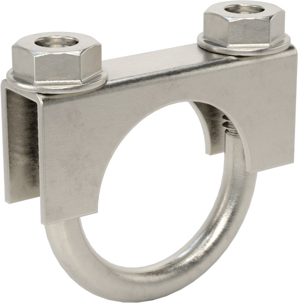 Sıkıştırma U-Cıvatası, 304 Paslanmaz Çelik, 1/4"-20 Diş Boyutu, 1-1/8" ID