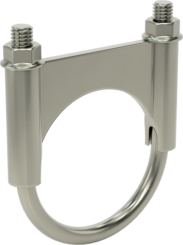 Sıkıştırma U-Cıvatası, Çelik, 3/8"-16 Diş Boyutu, 2-5/8" ID
