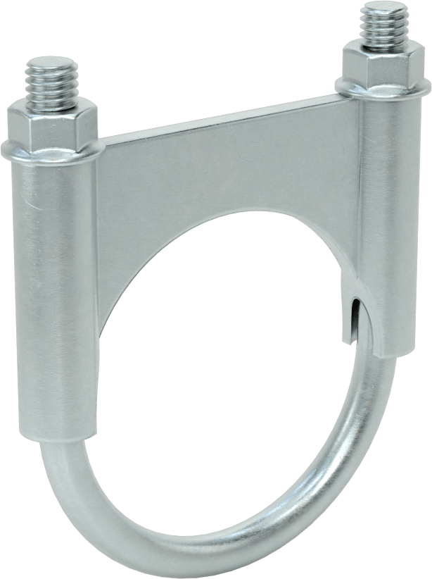Sıkıştırma U-Cıvatası, Çinko Kaplı Çelik, 3/8"-16 Diş Boyutu, 2-5/8" ID