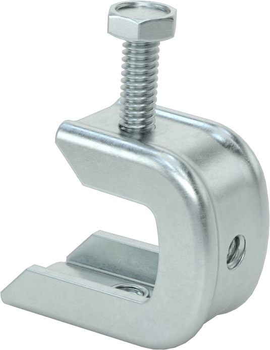 Dişli Çubuk için Kiriş Kelepçesi, Alttan Montaj, Çinko Kaplı Çelik, 1/4"-20 Çubuk Boyutu için