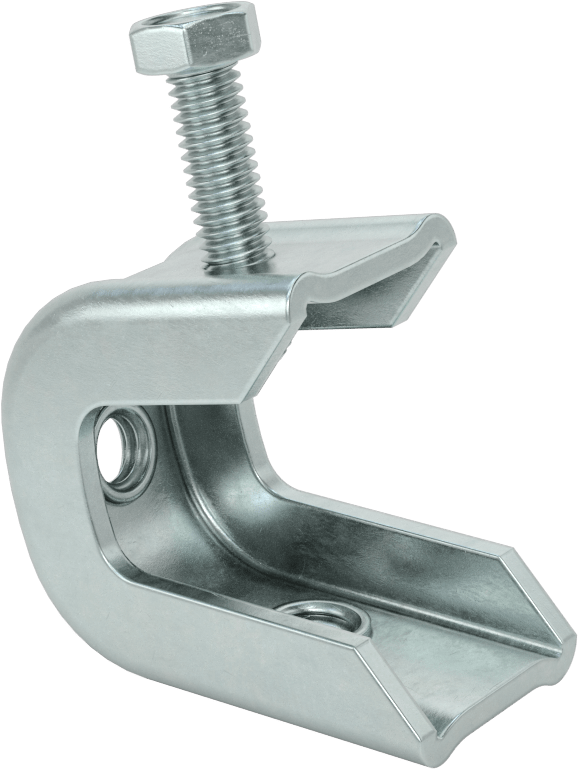 Dişli Çubuk için Kiriş Kelepçesi, Alttan Montaj, Çinko Kaplı Çelik, 3/8"-16 Çubuk Boyutu için