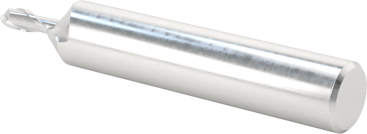 Kaplamasız Yüksek Hızlı Çelik Küresel Freze, 2 Yiv, 1/8" Freze Çapı, 2-5/16" Toplam Uzunluk
