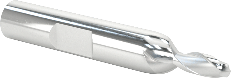 Kaplamasız Yüksek Hızlı Çelik Küresel Freze, 2 Yiv, 3/16" Freze Çapı, 2-3/8" Toplam Uzunluk