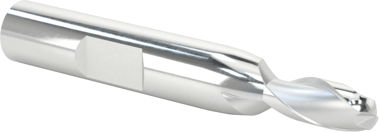 Kaplamasız Yüksek Hızlı Çelik Küresel Freze, 2 Yiv, 1/4" Freze Çapı, 2-7/16" Toplam Uzunluk