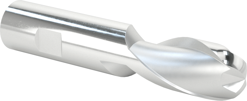 Kaplamasız Yüksek Hızlı Çelik Küresel Freze, 2 Yiv, 3/4" Freze Çapı, 3-7/8" Toplam Uzunluk