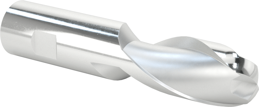 Kaplamasız Yüksek Hızlı Çelik Küresel Freze, 2 Yiv, 7/8" Freze Çapı, 4-1/4" Toplam Uzunluk