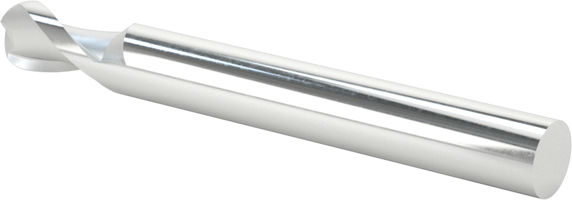 Kaplamasız Yüksek Hızlı Çelik Küresel Freze, 2 Yiv, 3/8" Freze Çapı, 3-5/16" Toplam Uzunluk