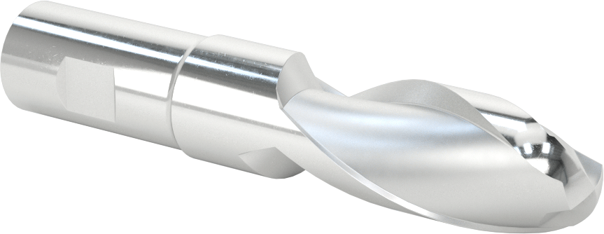 Kaplamasız Yüksek Hızlı Çelik Küresel Freze, 2 Yiv, 13/16" Freze Çapı, 4-1/4" Toplam Uzunluk