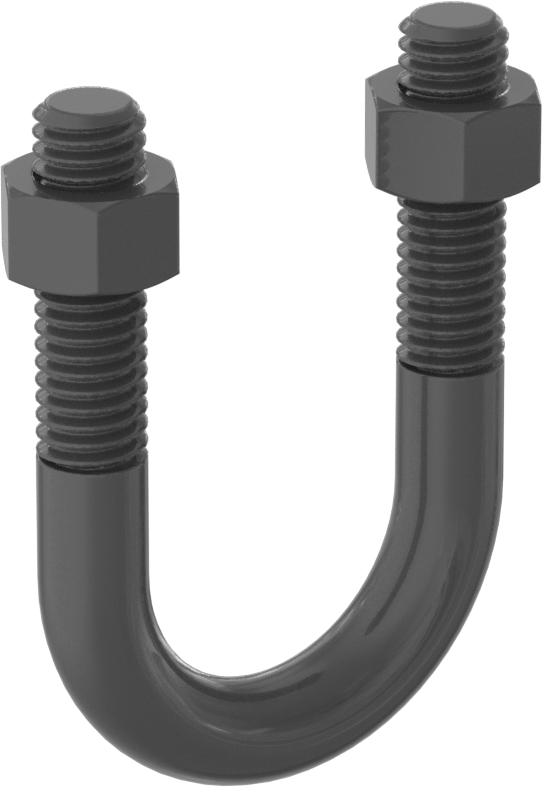 İletken Olmayan U-Cıvata, 3/8"-16 Diş Boyutu, 1-1/8" ID