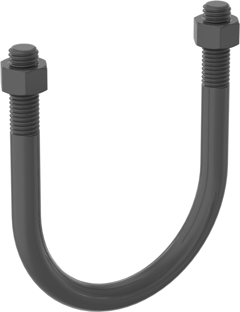 İletken Olmayan U-Cıvata, 1/2"-13 Diş Boyutu, 3-9/16" ID
