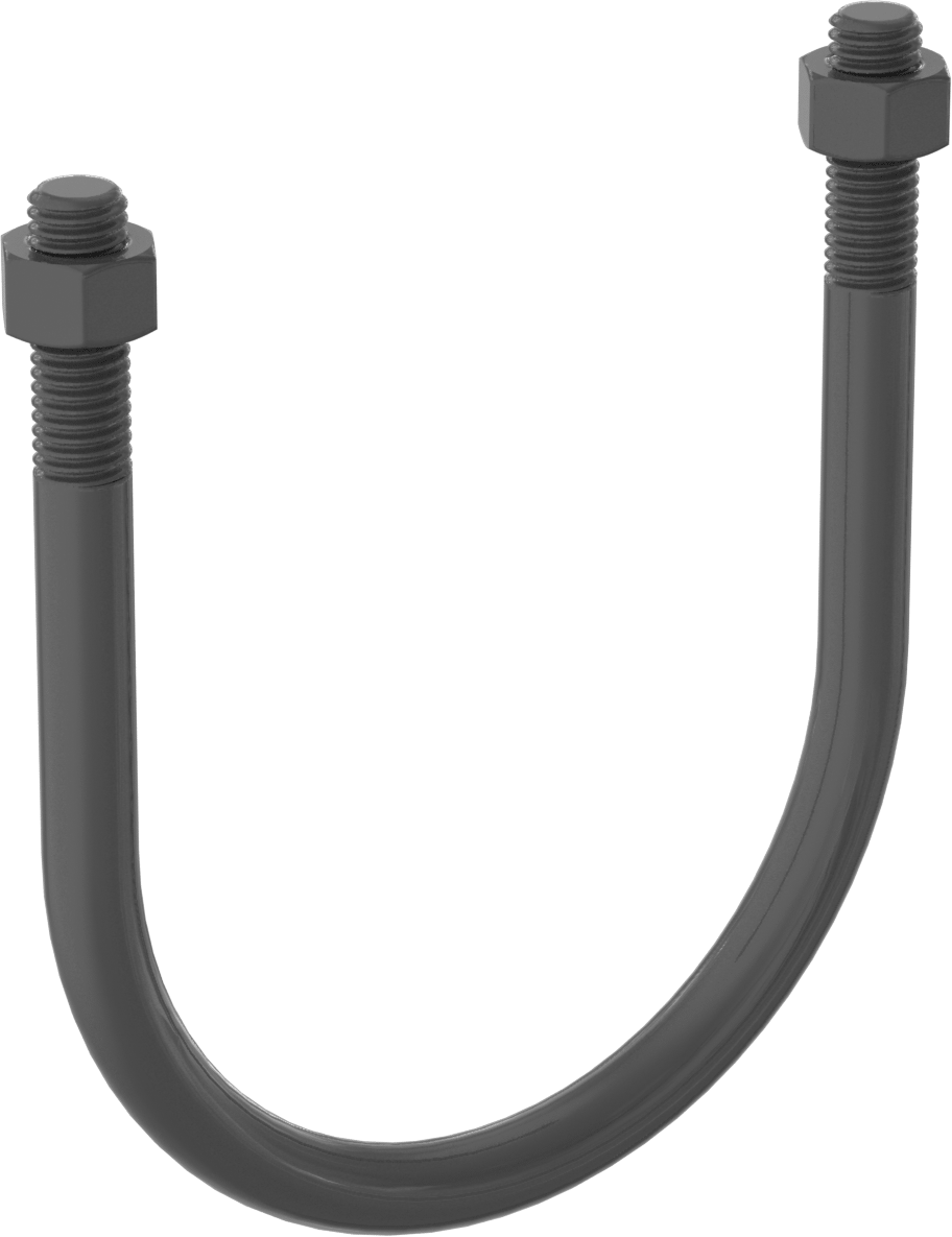 İletken Olmayan U-Cıvata, 1/2"-13 Diş Boyutu, 4-9/16" ID