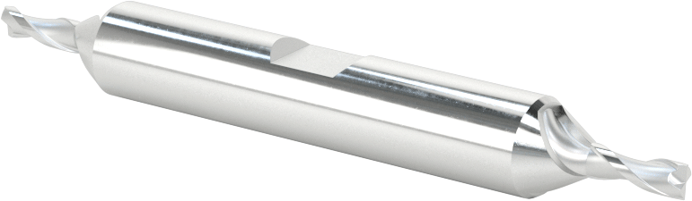 İki Freze Ucu Olan Yüksek Hızlı Çelik Kare Uçlu Freze, Kaplamasız, 2 Yiv, 1/8" Freze Çapı, 3/8" Şaft Çapı