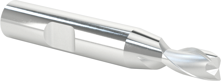 Kaplamasız Yüksek Hızlı Çelik Kare Uçlu Freze, 2 Yiv, 1/4" Freze Çapı, 1/2" Uzunlukta Kesim, 2-5/16" Toplam Uzunluk