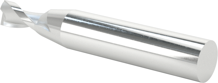Kaplamasız Yüksek Hızlı Çelik Kare Uçlu Freze, 2 Yiv, 1/4" Freze Çapı, 1/2" Uzunlukta Kesim, 2-5/16" Toplam Uzunluk