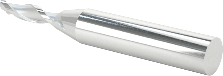 Kaplamasız Yüksek Hızlı Çelik Kare Uçlu Freze, 2 Yiv, 3/16" Freze Çapı, 3/4" Uzun Kesim, 2-5/8" Toplam Uzunluk