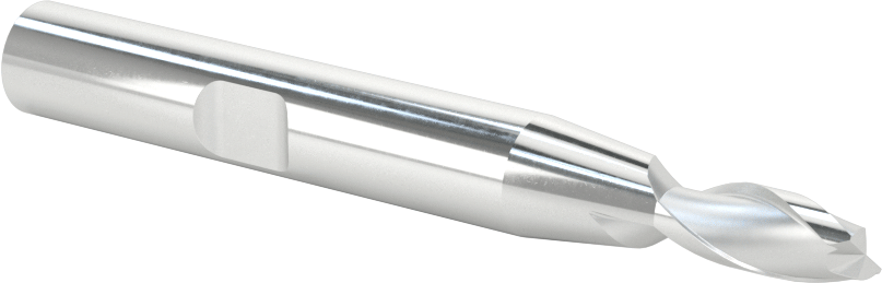 Kaplamasız Yüksek Hızlı Çelik Kare Uçlu Freze, 2 Yiv, 1/4" Freze Çapı, 5/8" Uzun Kesim, 3-1/16" Toplam Uzunluk