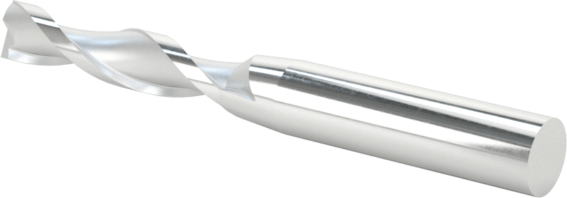 Kaplamasız Yüksek Hızlı Çelik Kare Uçlu Freze, 2 Yiv, 5/16" Freze Çapı, 1-1/2" Uzunlukta Kesim, 3-1/4" Toplam Uzunluk