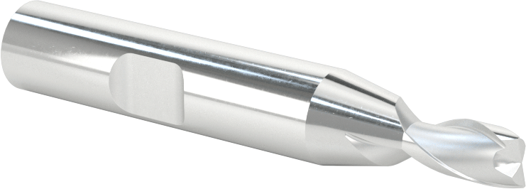 Kaplamasız Yüksek Hızlı Çelik Kare Uçlu Freze, 2 Yiv, 7/32" Freze Çapı, 7/16" Uzun Kesim