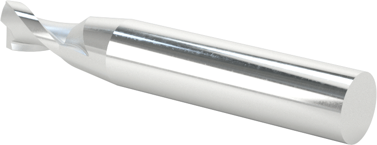 Kaplamasız Yüksek Hızlı Çelik Kare Uçlu Freze, 2 Yiv, 9/32" Freze Çapı, 1/2" Uzunlukta Kesim, 2-5/16" Toplam Uzunluk