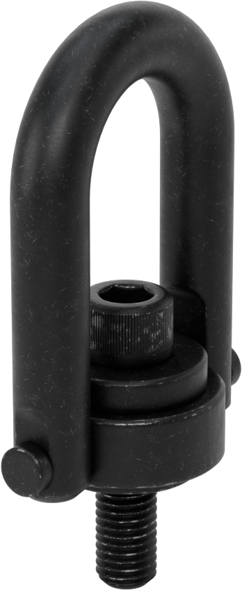 Kaldırma için Çelik Kaldırma Halkası, İşlenmiş, Siyah Oksit, 5/8"-11 Diş Boyutu, 6-1/8" Toplam Yükseklik