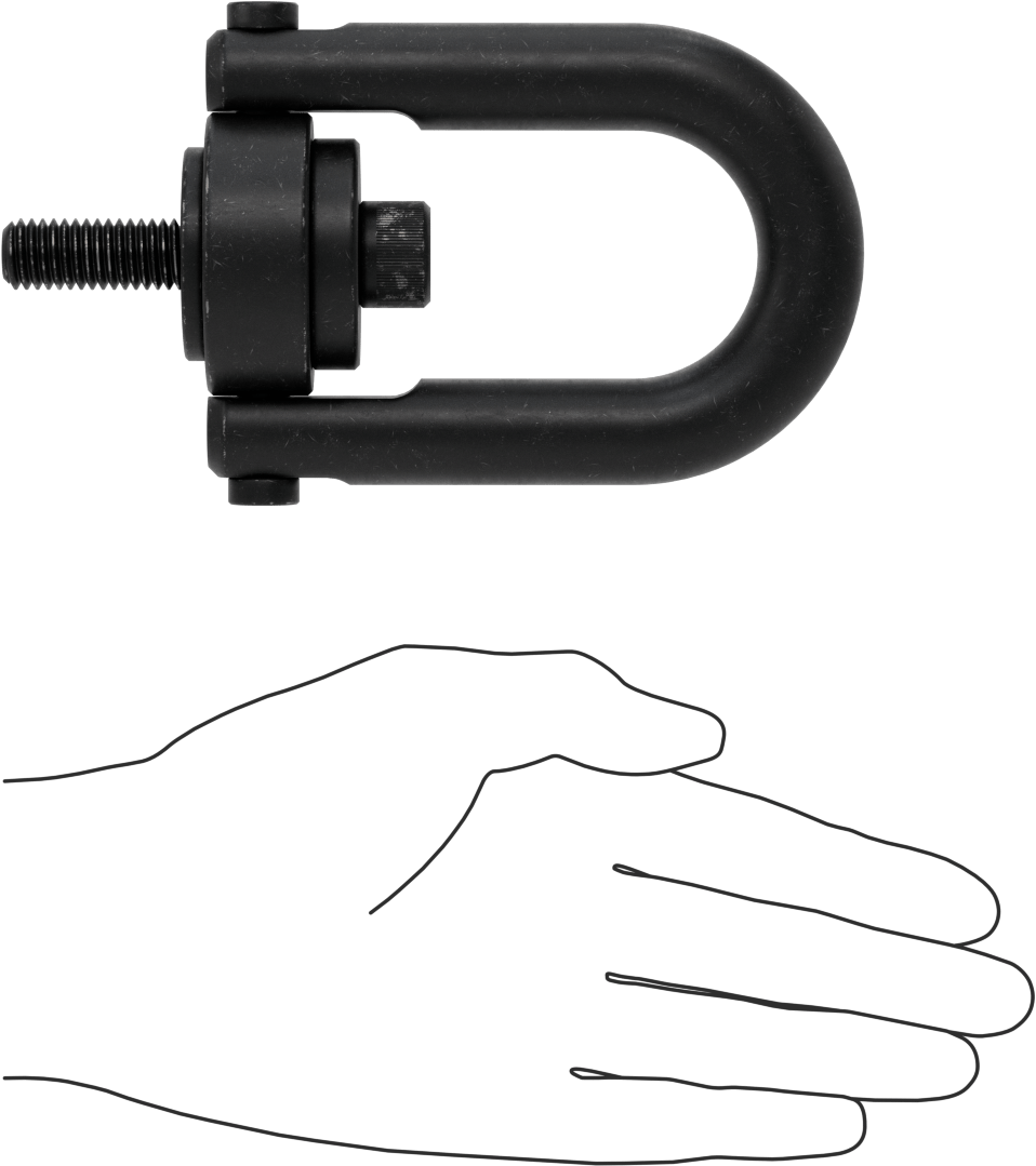 Kaldırma için Çelik Kaldırma Halkası, İşlenmiş, Siyah Oksit, 1/2"-13 Diş Boyutu, 6-1/8" Toplam Yükseklik