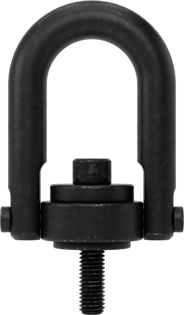 Kaldırma için Çelik Kaldırma Halkası, İşlenmiş, Siyah Oksit, 1/2"-13 Diş Boyutu, 6-1/8" Toplam Yükseklik