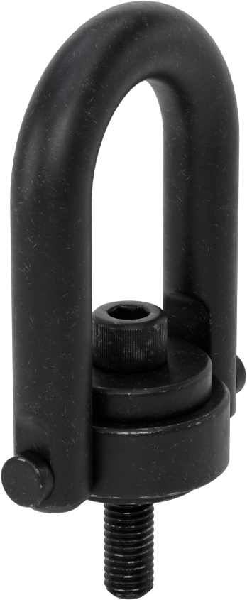 Kaldırma için Çelik Kaldırma Halkası, İşlenmiş, Siyah Oksit, 1/2"-13 Diş Boyutu, 6-1/8" Toplam Yükseklik