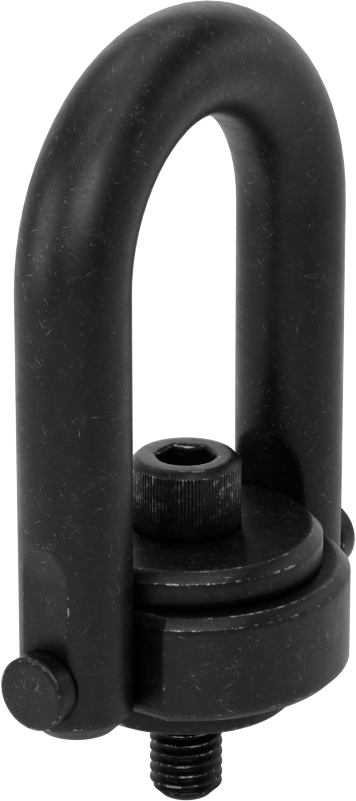 Kaldırma için Çelik Kaldırma Halkası, İşlenmiş, Siyah Oksit, 1/2"-13 Diş Boyutu, 5-5/8" Toplam Yükseklik
