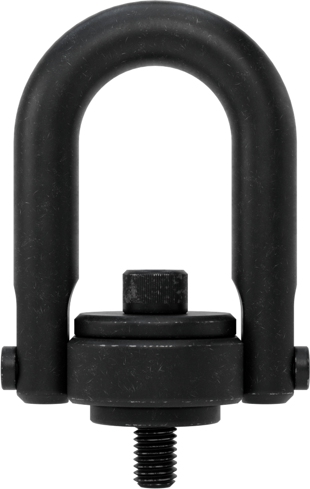 Kaldırma için Çelik Kaldırma Halkası, İşlenmiş, Siyah Oksit, 1/2"-13 Diş Boyutu, 5-5/8" Toplam Yükseklik