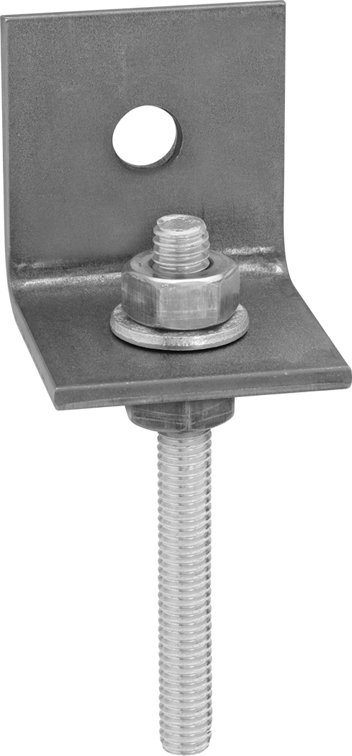 Dişli Çubuk Duvar Montajı, 3/8“-16 ve 3/8”-24 Diş Boyutu için, Çinko Kaplı Çelik
