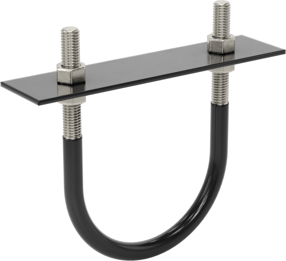 Lastik Yastıklı U-Cıvata, 304 Paslanmaz Çelik, 1/2"-13 Diş Boyutu, 4-9/16" ID