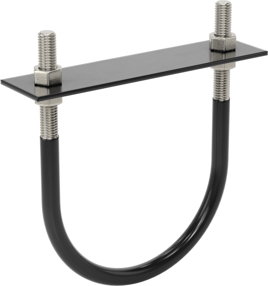 Lastik Yastıklı U-Cıvata, 304 Paslanmaz Çelik, 1/2"-13 Diş Boyutu, 5-5/8" ID