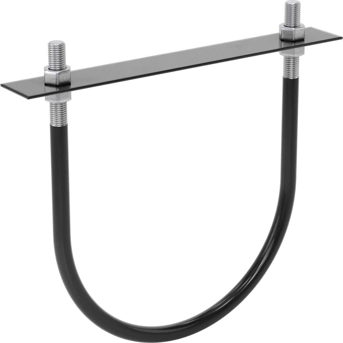 Lastik Yastıklı U-Cıvata, Galvanizli Çelik, 7/8"-9 Diş Boyutu, 14-1/8" ID