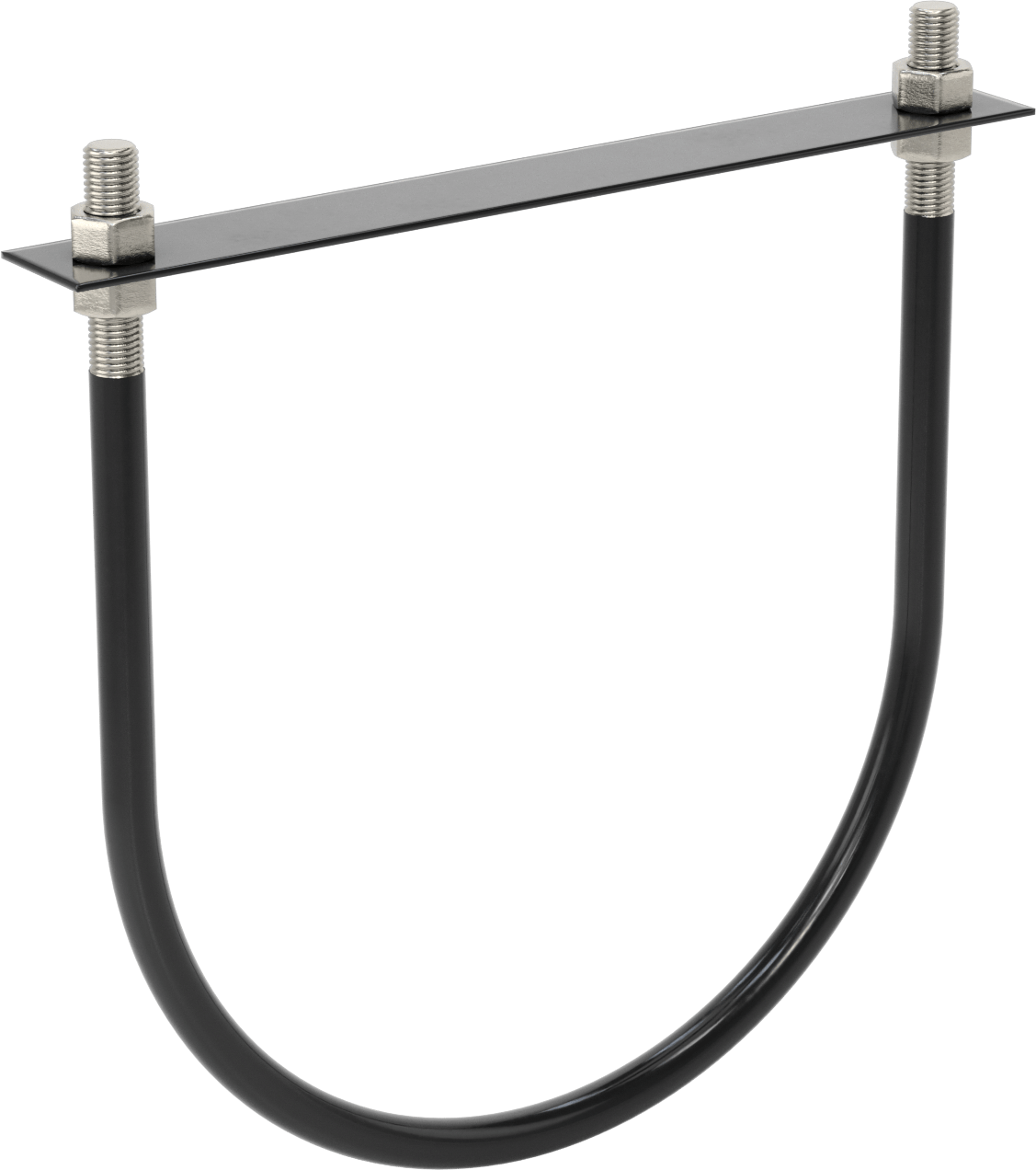 Lastik Yastıklı U-Cıvata, 304 Paslanmaz Çelik, 1"-8 Diş Boyutu, 18-1/8" ID