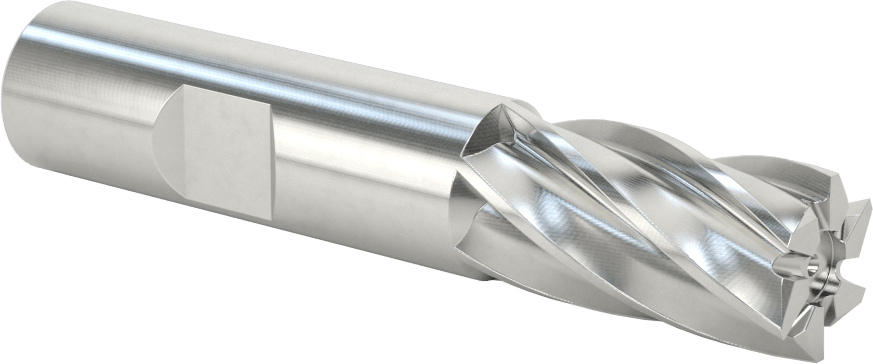 Kaplamasız Kare Uçlu Freze, Kobalt Çelik, 6 Yivli, 3/4" Freze Çapı, 3-7/8" Toplam Uzunluk