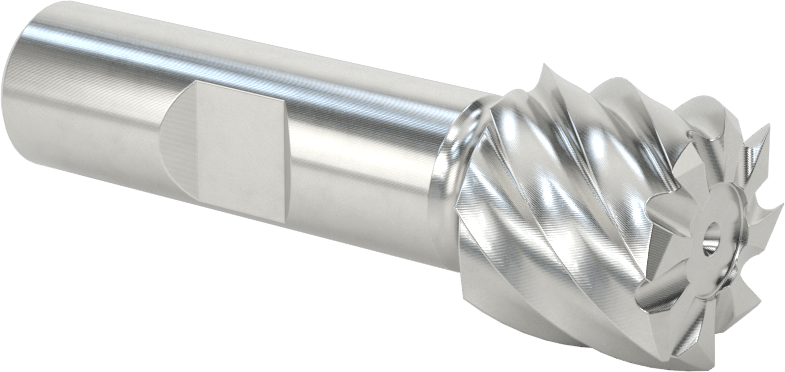 Kaplamasız Kare Uçlu Freze, Kobalt Çelik, 8 Oluk, 1" Freze Çapı, 2-7/8" Toplam Uzunluk