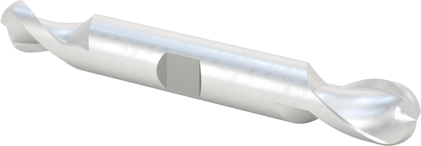 2 Uçlu Kaplamasız Yüksek Hızlı Çelik Top Uçlu Freze, 2 Yiv, 1/2" Freze Çapı, 4-1/8" Toplam Uzunluk