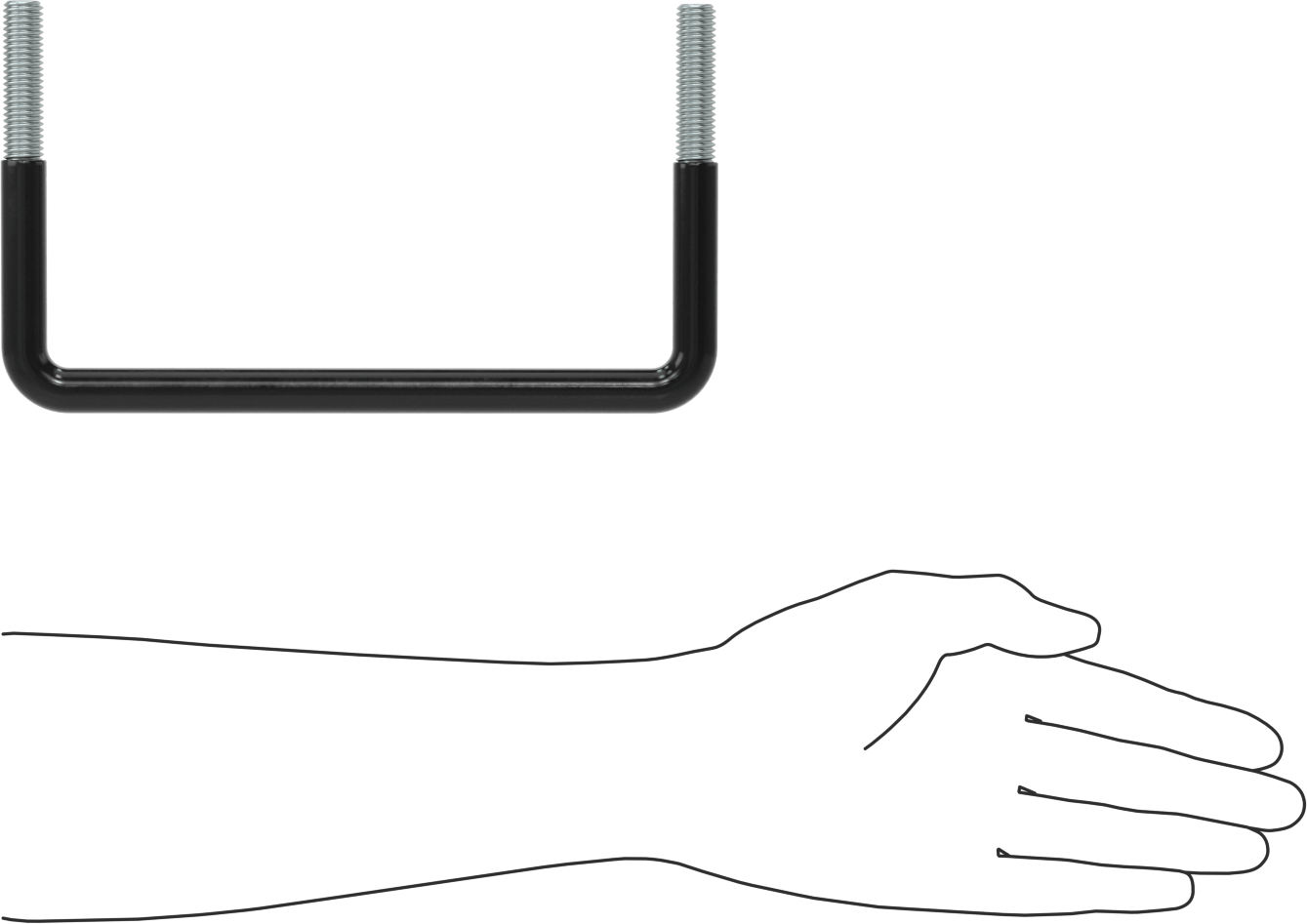 Kare U-Cıvata, Kauçuk Yastık, Çinko Kaplı Çelik, 8" İç Genişlik, 4-5/8" Yükseklik