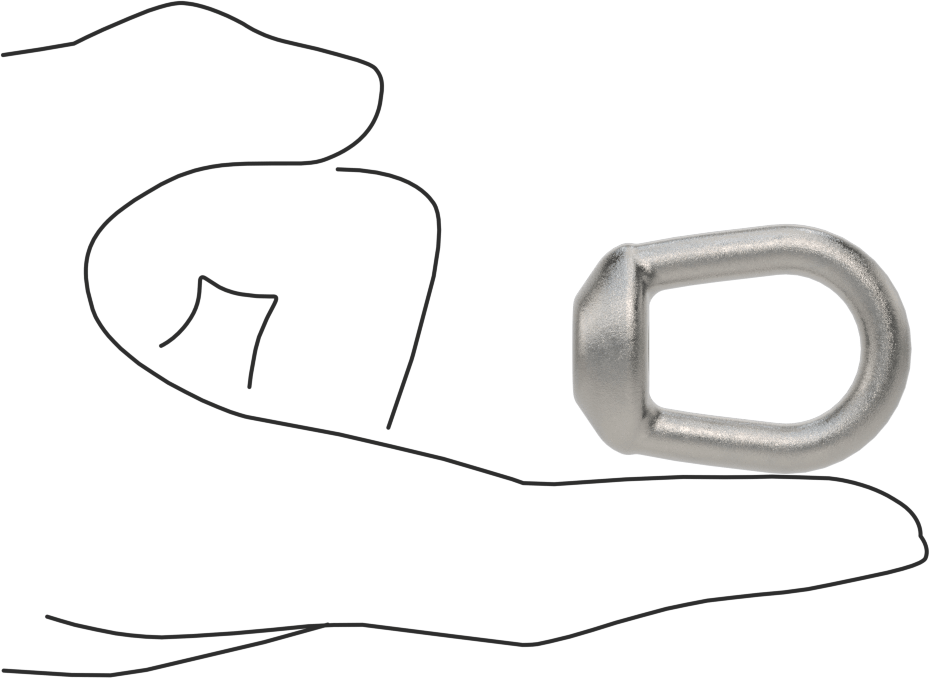 316 Paslanmaz Çelik Oval Gözlü Somun - Kaldırma için, 1/4"-20 Diş Boyutu