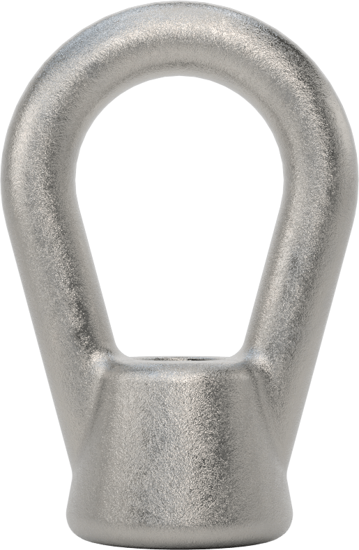 316 Paslanmaz Çelik Oval Gözlü Somun - Kaldırma için, 3/8"-16 Diş Boyutu, 2-1/4" Toplam Uzunluk