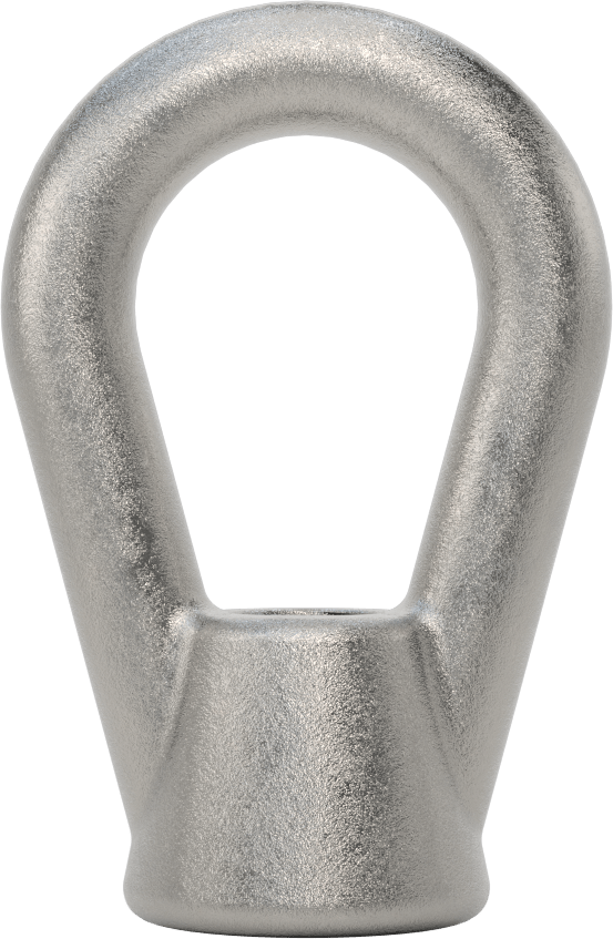 316 Paslanmaz Çelik Oval Gözlü Somun - Kaldırma için, 1/2"-13 Diş Boyutu, 3" Toplam Uzunluk